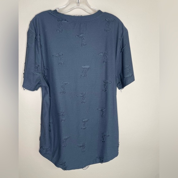 Nova Industries Destructed T-Shirt Dark Slate Gray Size Medium - Picture 4 of 10